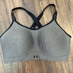 Gray Sports Bra with Black Straps